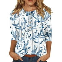 Ženski radni blusi za manferencirani gumb u obliku rukava u grafički casual radna majica Dressy casual