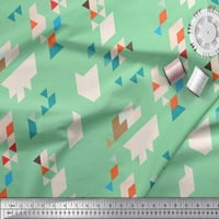 Soimoi Green Moss Georgette tkanina Geometrijska apstraktna ispisa Šiveno šivanje tkanine