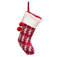 Heiheiup Torba pletene čarape Djeca Božićne čarape Poklon pređa i božićna torba Poklon Crveno Početna