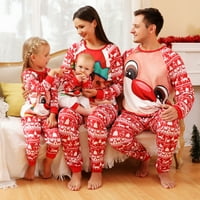Božićni PJS Porodica Usklađivanje zaslona za spavanje Xmas Pajamas PJS ELK vrhovi hlače Spavaće odjeće