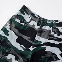 Hesxuno Men Casual Camuflage patentni patentni zatvarač Višestruki džepovi obrezane teretne kratke hlače
