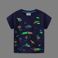 Košulje za dječake Djeca Djeca Svjetlosni dinosauri kratkih rukava s majicama Pamučni crtani vrhovi