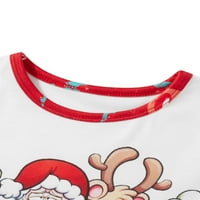 Božićne pidžame za obitelj, Romper Santa Claus Print dugih rukava i jelena Print Christmas PJS