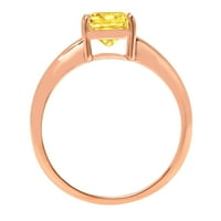1.5ct jastuk od žuto simulirani dijamant 18K ružičasto zlatne obljetnice za angažman prsten veličine
