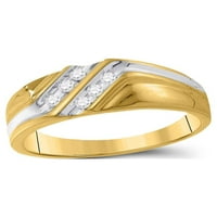 Jewels 10kt dvotonski zlatni mens okrugli dijamantski vjenčani prsten CTTW veličine 12