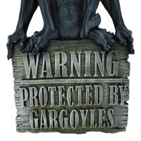 Gotički krila Gargoyle o upozorenju zaštićene gargoyles potpisuju zidni dekor plaketa