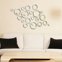 Xiuh 3D krugovi zrcala Zidna naljepnica DIY CACAL MUNAL DOME DEKOR IZNOFAVE Srebrni dom i vrt