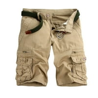 Lopecy-Sta muške casual čiste boje na otvorenom Pocket plaža Radna pantalona za teretna kratke hlače
