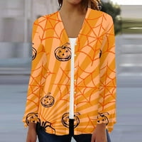 GDFUN ženska modna labava ležerna tiskana košulja s dugim rukavima Cardigan Top - zip up hoodie zip