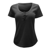 Ljetne majice za žene debele majice s dugim rukavima Žene Ljeto SOLD Boja Casual majica u vratu Pulover