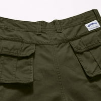 Hlače za vježbanje Muškarci Ljetni solid Boja Ravna dugmeta Pocket Short Pant Green XXXL