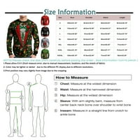 Tking modni muški košulje božićne okrugle ovratnike džemper proljeće i jesenske majice dugih rukava za muškarce