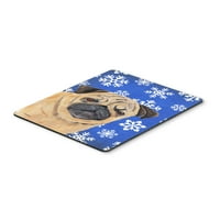 Carolines Treasures SC9371MP Pug zimske snježne pahule za odmor miša, vruća jastučić ili trivet, veliki,