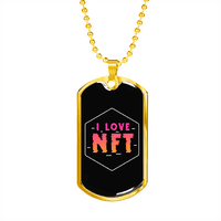 LJUBAV NFT Crypto ogrlica od nehrđajućeg čelika ili 18K zlatni pas 24 lanac
