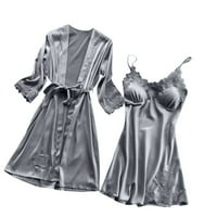 Donje rublje Žene Silk čipka Robe haljina Babydoll Nightdreds Spavaće odjeće Kimono Set Tietoc