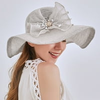 Mveomtd Womens Ljetna haljina šešira široki list cvijet mladenka tuš kapu za sunčanje šešir za plažu