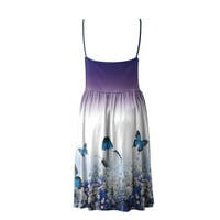Sunčeve ljetne haljine za žene Ljeto V-izrez bez rukava Ležerne prilike cvjetne ispisa Elegantna zabava