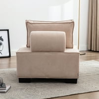 UHomepro Veliki kvadratni osmanska sofa, tufasta tapacirana tkanina naglasna sa jastukom, predimenzioniranom