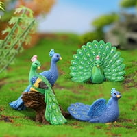 Peacock Ornament - Dekorativni realistični ručno izrađeni - foto rekviziti - Micro krajolik za smolu