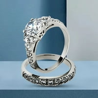 Anvazise 1pc Izvrsno glatko površinski vjenčani legura Simnjeni kubni cirkonij njezina prstena šarm