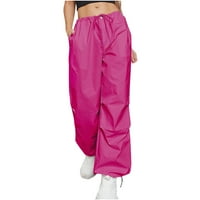 Žene Boho boemske pantalone Redovne fit hlače pantalone za crtanje sa džepovima Čvrsta boja udobne ljetne