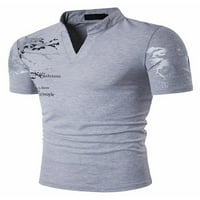 Ljetni vrhovi Ljetni vrhovi V izrez T majica Pismo Ispis majica Mens modna bluza Redovna fit kratki