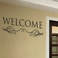 Dobrodošli - ulazna ulaska kući - Velika zidna naljepnica, ukrasni vinil slova, kvote za ukrašavanje,