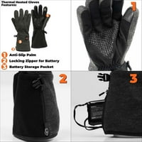 Mobilno zagrijavanje Termičke grijane rukavice Unise 7.4V Black XL