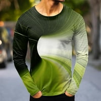 Muška modna casual sportovi apstraktni digitalni tisak okrugli vrat majica s dugim rukavima