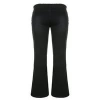Ženske vintage pantalone Y2K niske struk hlače vrećaste bljeskalice traperice široke noge ravne pantalone