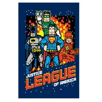 Justice League Pixel Likovi Boy's Mornac Majica-XL