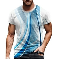 Njoeus Muška majica majica Majica Majice Majice Majice Rukovni rukav Ležerni okrugli vrat 3D digitalni