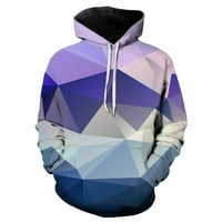 Blueeeek Muška modna casual multicolor ogledalo 3D digitalni ispis okrugli vrat Sport pulover dugih