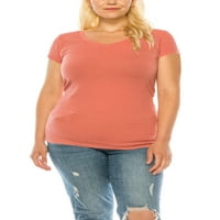 Ženska plus veličine Ležerni kratki rukav V-izrez Čvrsta osnovna majica