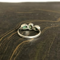 Čvrsti srebrni prsten za žene i djevojke, prirodni tirkizni prsten dragulje Jedinstveni ručno izrađeni