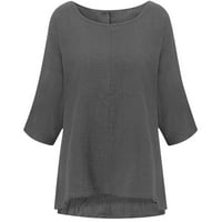 Bluze za ženske majice Prodaja Ženska modna čvrsto okrugla vrata labave rukave pulover vrhove vrhovi