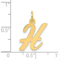 14K žuto zlatno slovo sa srednjim skriptom H Početni šarm Izrađen u Sjedinjenim Državama YC660H