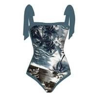 Žene cvjetni komad plivanja Reverzibilna kravata Monokini Tummy Control kupaći odijela sa šifronom Hrap