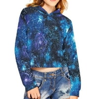 PZUQIU modne gornje dukseve za djevojčice 9- galaxy grafički pulover dukserica s dukserom, trendy preppy