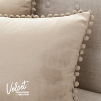 Deconovo velvet pom Poms jastuk pokriva ukrasni kvadratni jastučni tablica plišana kabina za jastuk