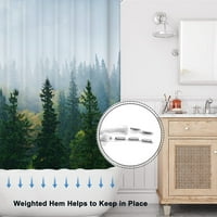 Sky Forest Series Digital Ispis Tuš za tuširanje, poliesterska vodootporna i plijesna otporna na kupatilo suha i vlažna particija za zavjese, *, sa kukama