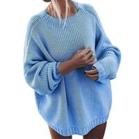 Duks pulover za žene zimski čvrsti pleteni kaput sa labavim rukavima