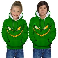Smiješan božićni džemper za dječake i djevojke, 3D hoodie-vrag horor uzorak