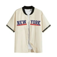 Veliki novi muški labav bejzbol ovratnik prednja košulja plus veličina modna kaznena jakna