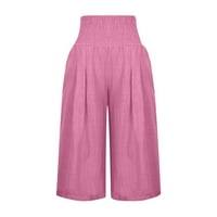 Žene Capris Clearence široke hlače za noge opuštene labave visoke struk bib pantalone COVERALLV CROSPED