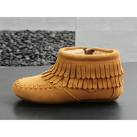 Djevojke Ankete Boots Tassel Kožne čizme kratke sniježne čizme Tople mokasinske cipele Khaki sa obloženim