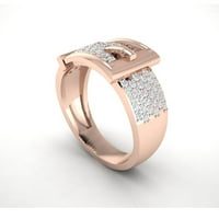 Originalni 0,6CT okrugli rez dijamantski ukrasni remen za vjenčanicu godišnjica prstena od zlatnog 10k zlata JK I1