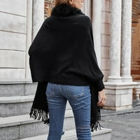 Hanzidakd ženski kardigan džemperi zimski dugi rukav poliester modni kardigan džemperi crni l