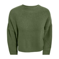 Dugi lagani džemperi Novi proizvodi O izrez Top dugih rukava Dukserica Čvrsta boja Ležerne prilike Debela