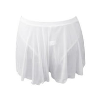 CIKEOBV suknje za žene modni wumne visoke strukske kratke hlače Hlače Mini naletirane fitness šorc suknje bijela